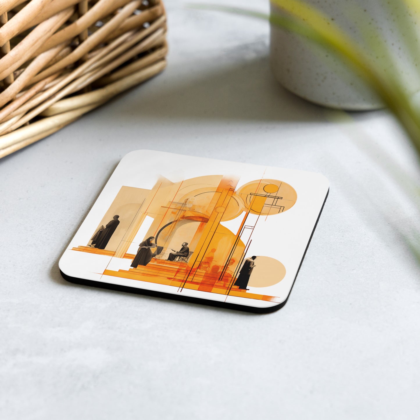 Cork-back coaster