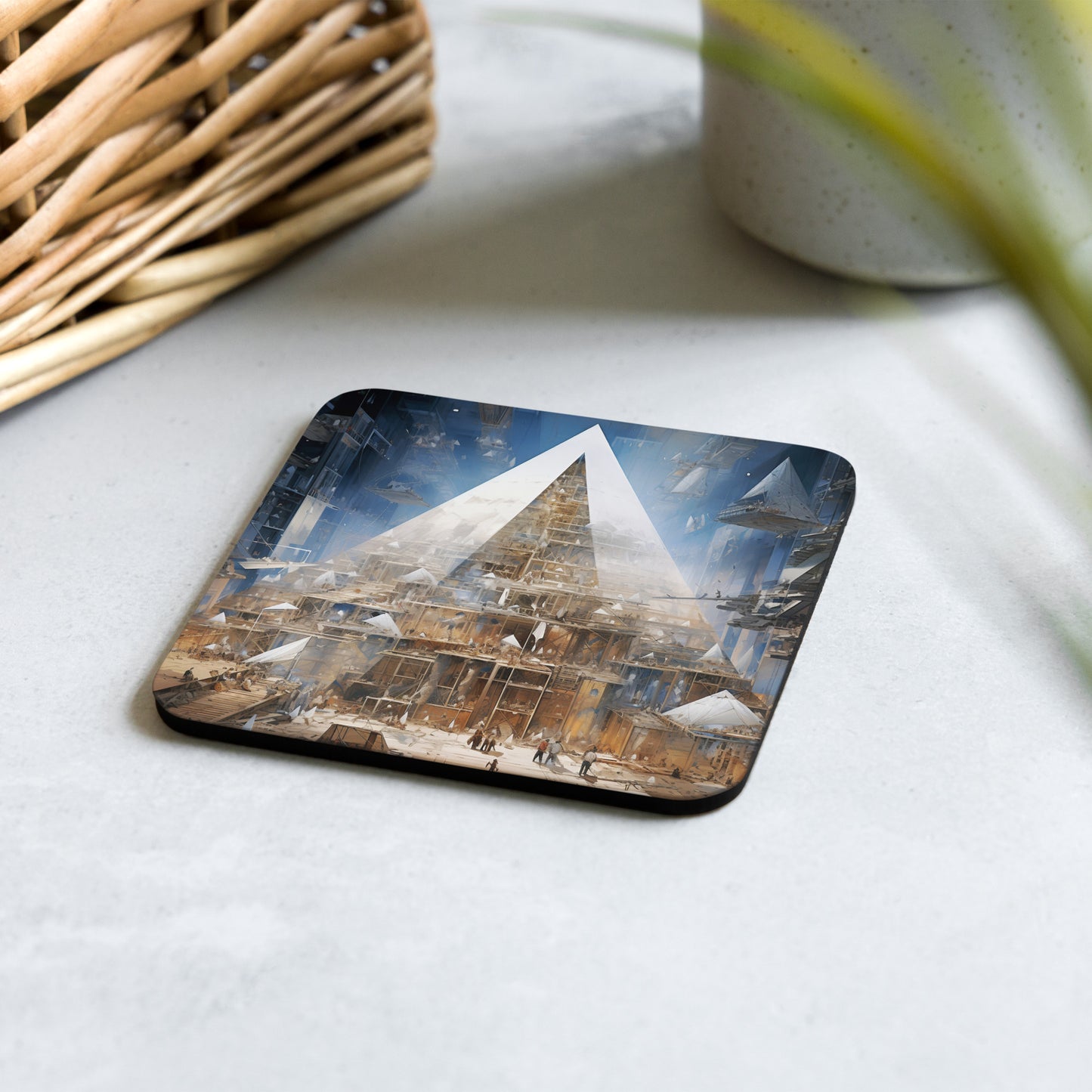 I-C Cork-back coaster