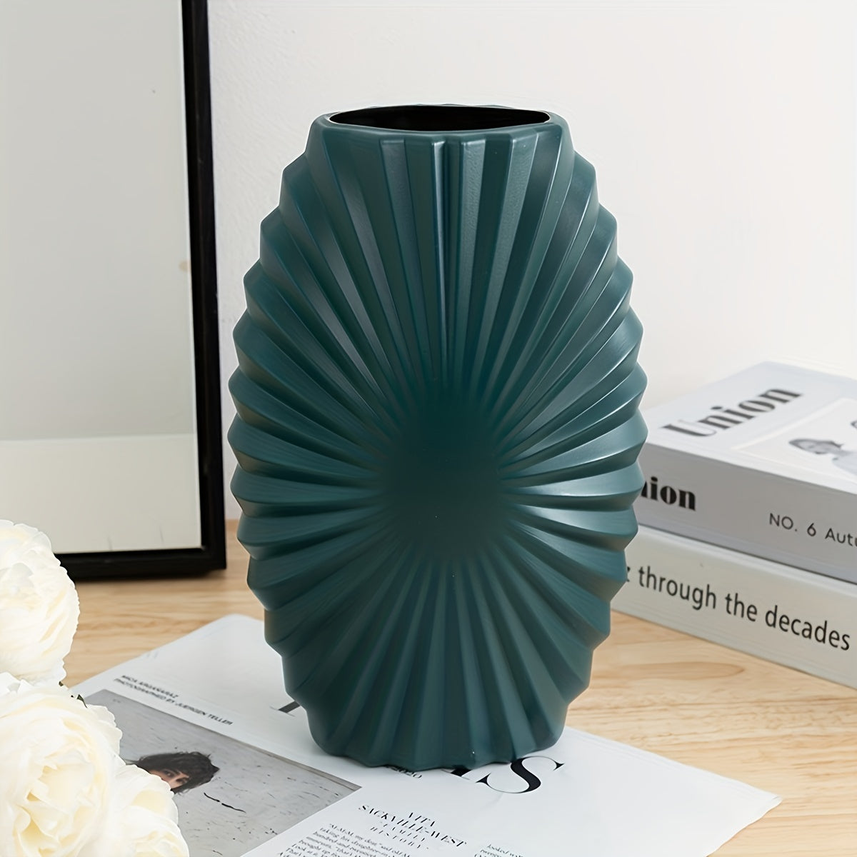 1pc Large Sunflower Vase, Nordic Style Plastic Flower Vessel in Red, Teal Blue, and White - Ideal for Home Office Decor, Wedding Supplies & Gifts, Modern Floral Arrangement, Vases for Flowers