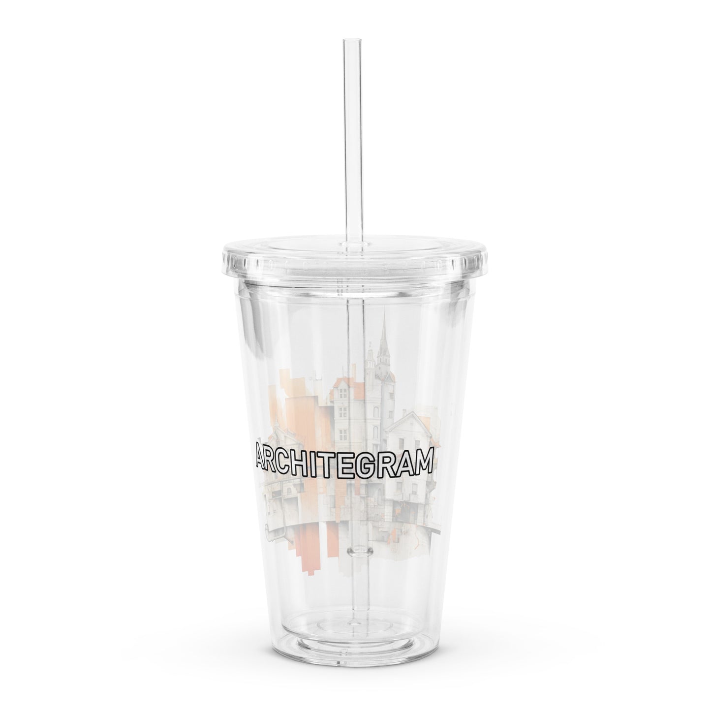 Clear plastic tumbler
