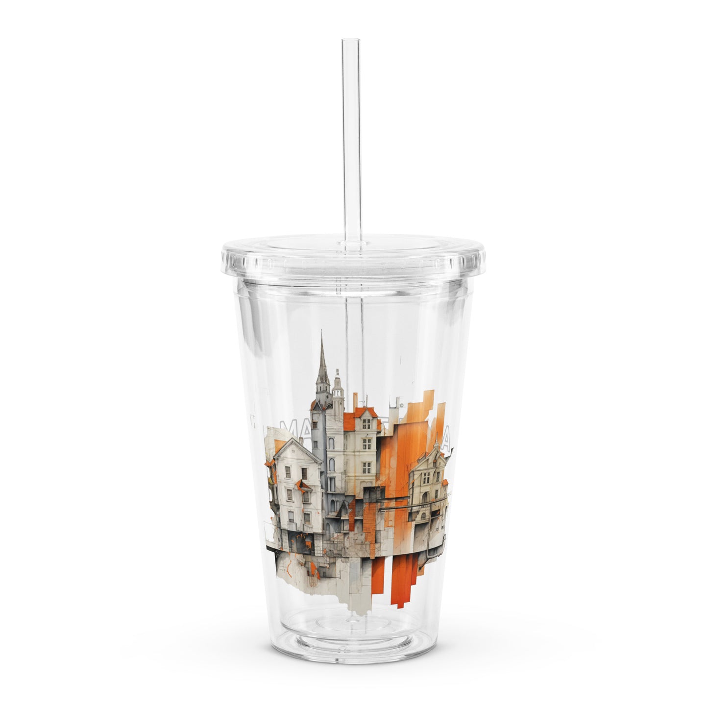 Clear plastic tumbler