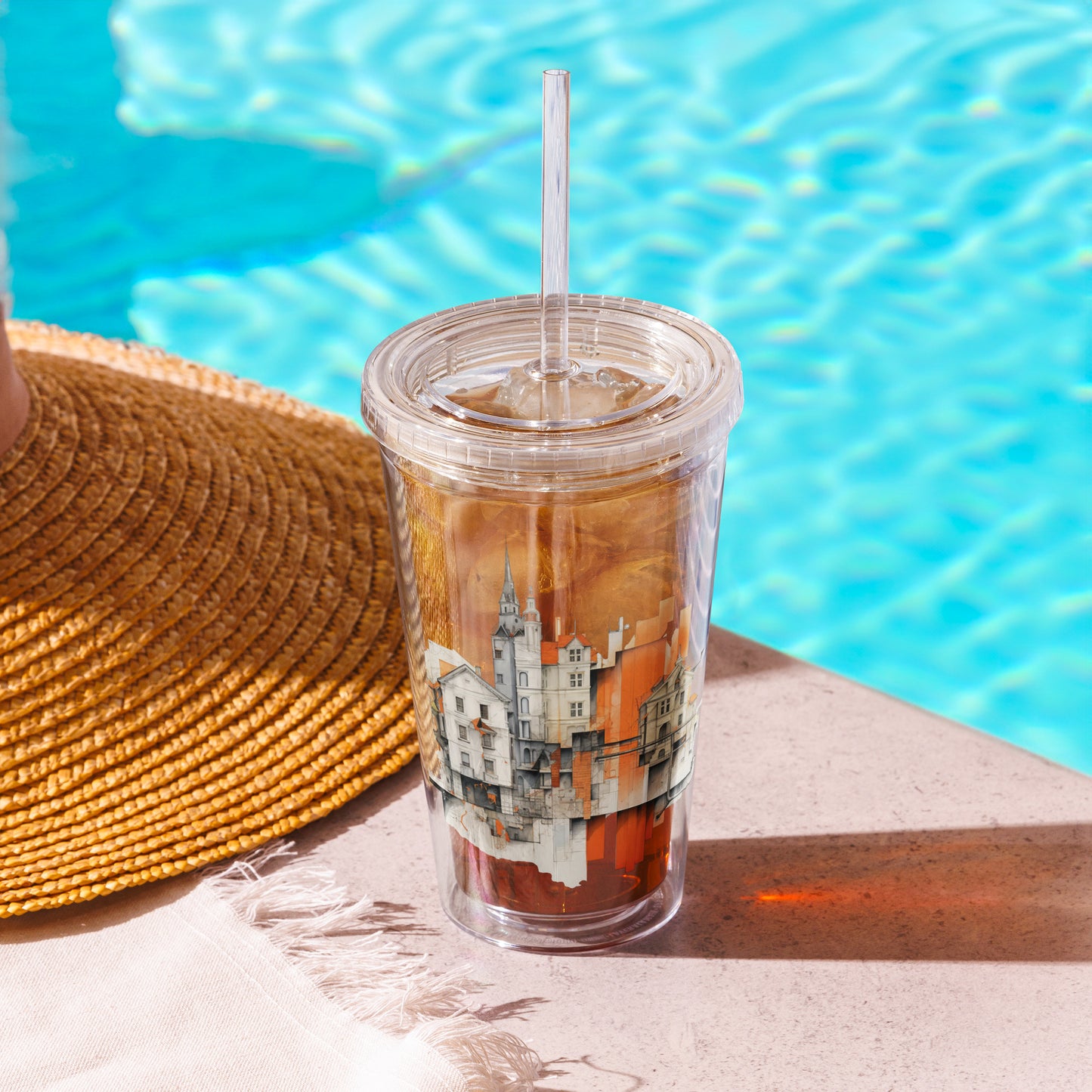 Clear plastic tumbler