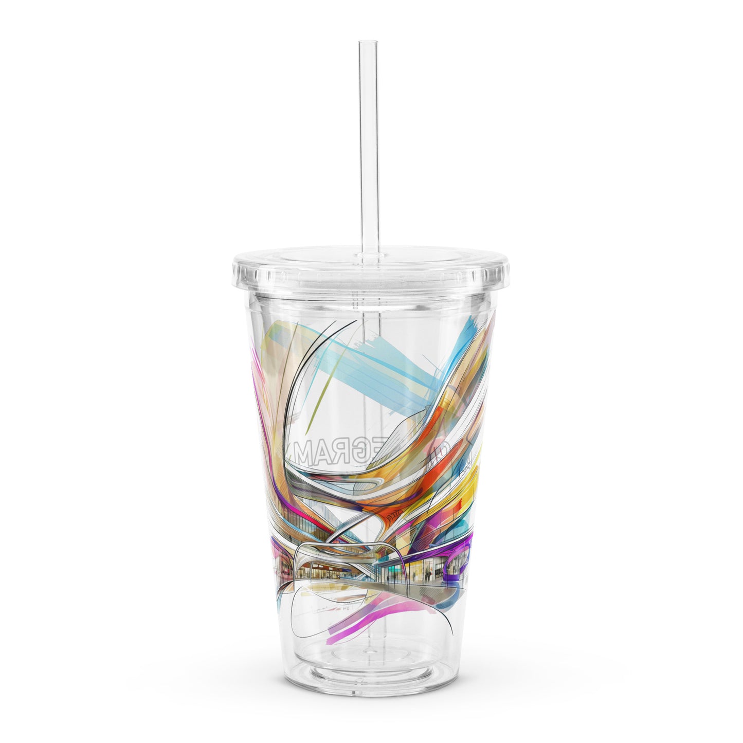 D-S Clear plastic tumbler