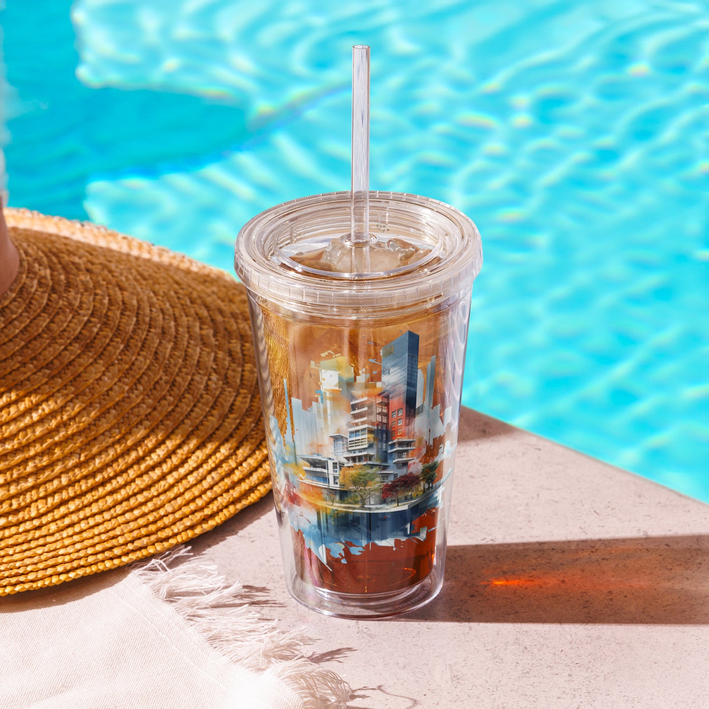 T-C Clear plastic tumbler
