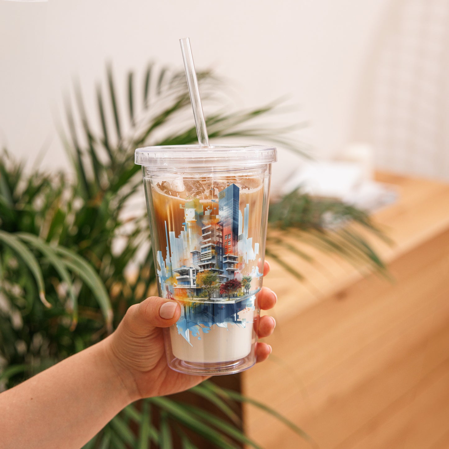 T-C Clear plastic tumbler