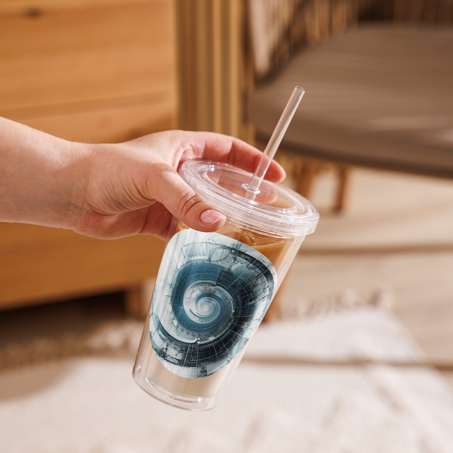 F-P Clear plastic tumbler