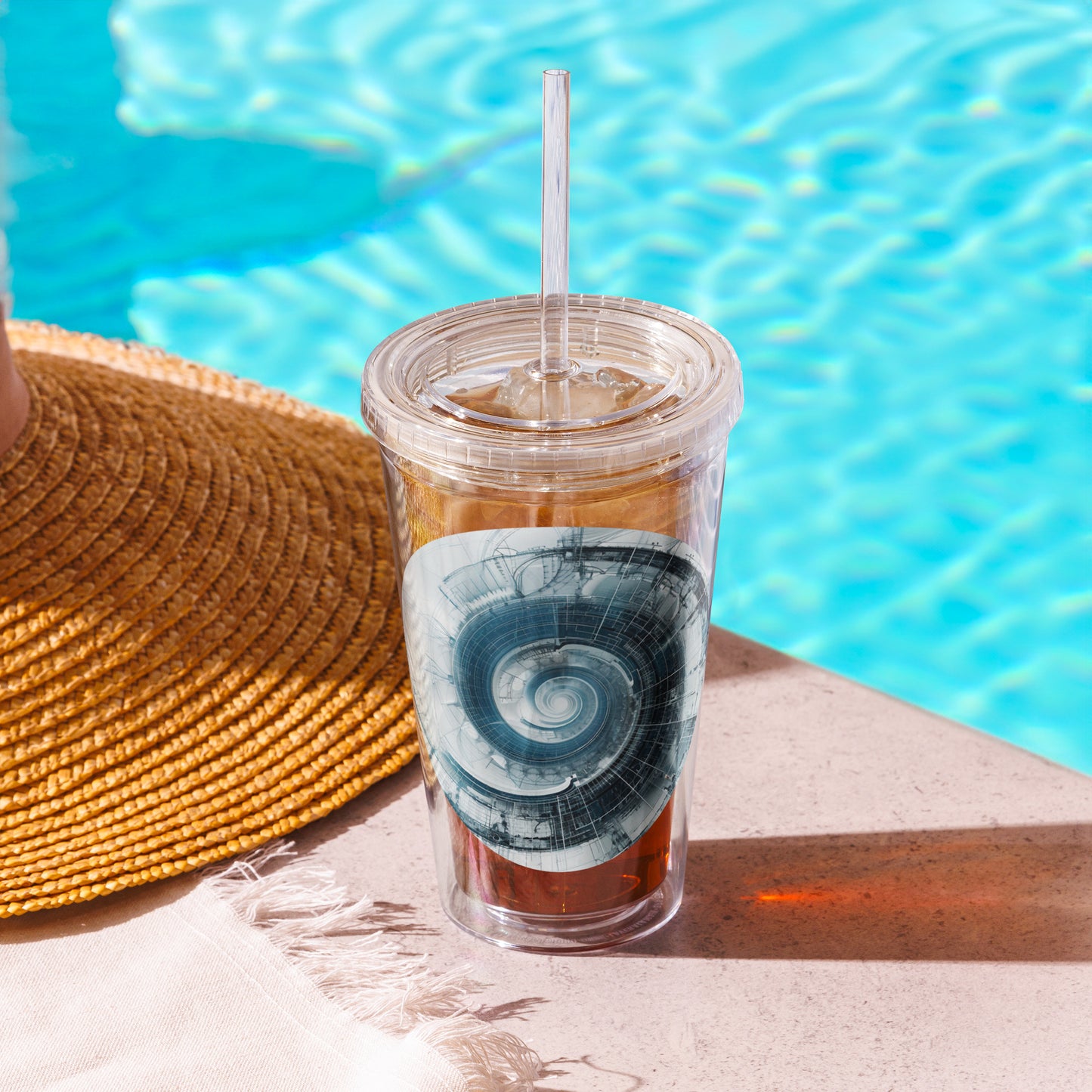 F-P Clear plastic tumbler