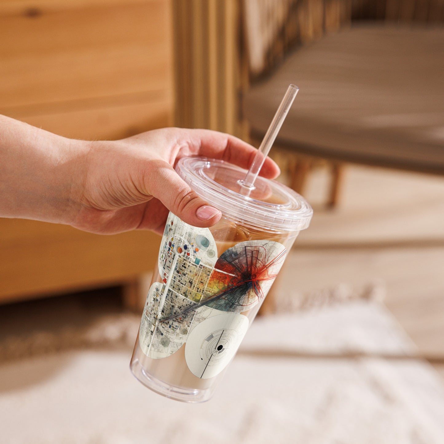 Clear plastic tumbler