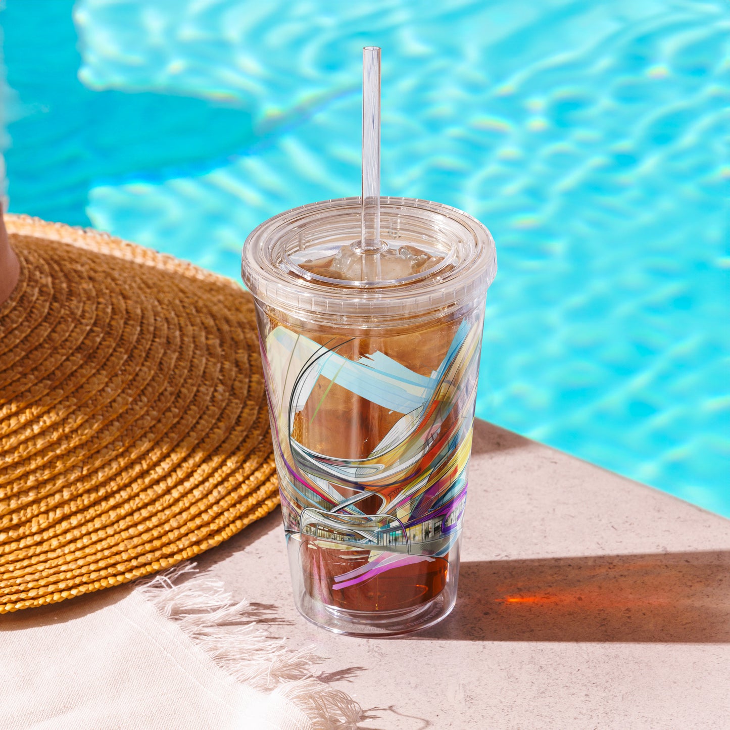 D-S Clear plastic tumbler