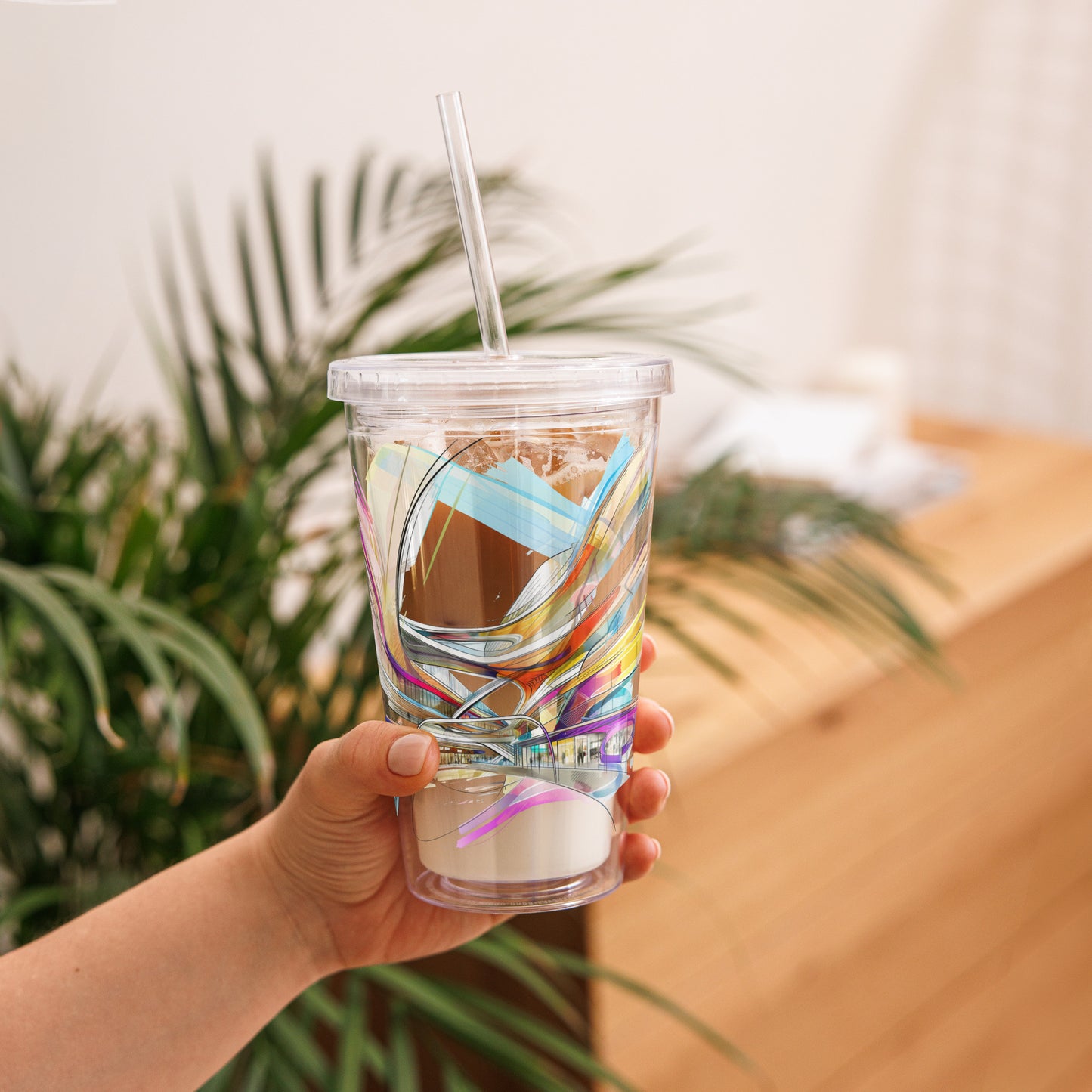 D-S Clear plastic tumbler