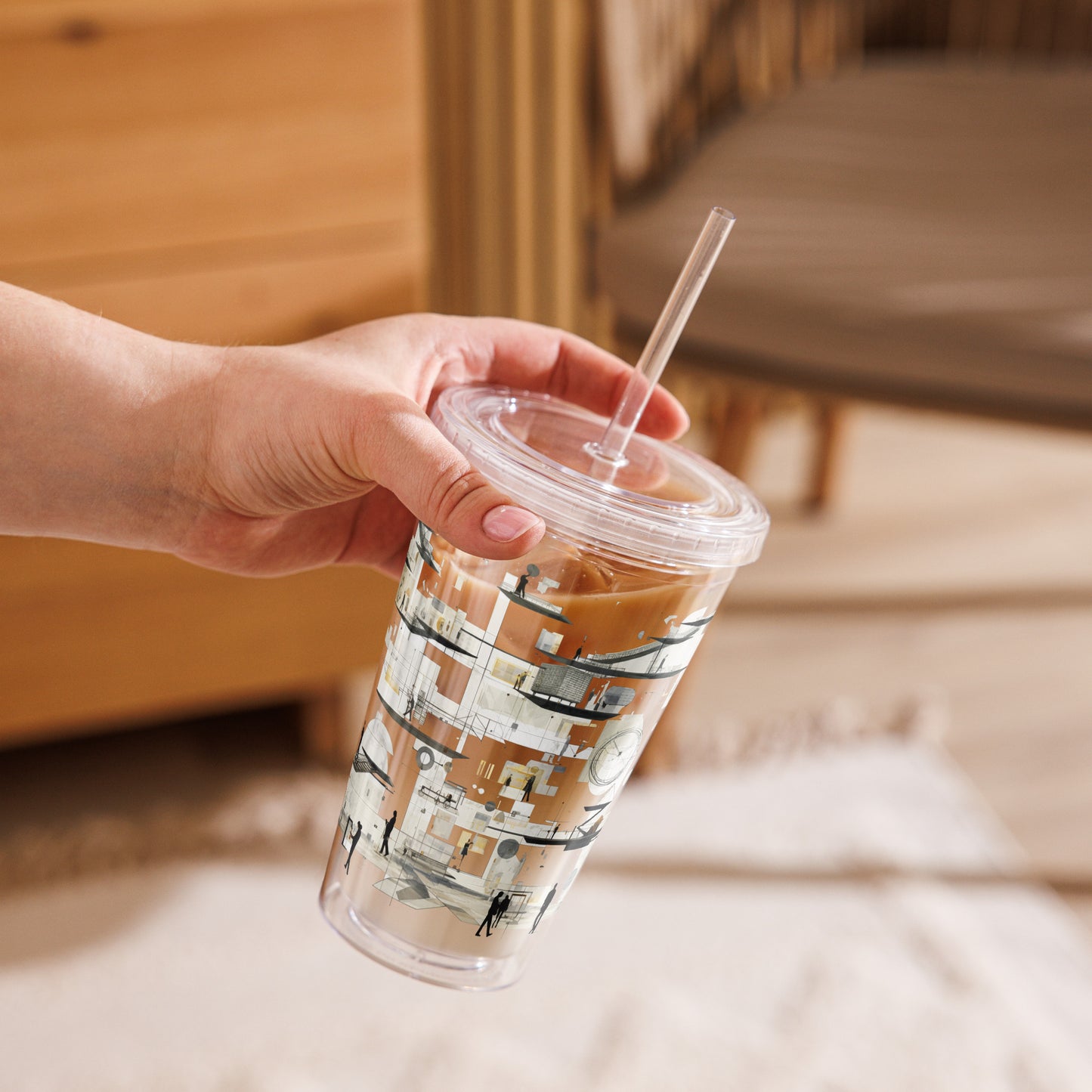 Clear plastic tumbler