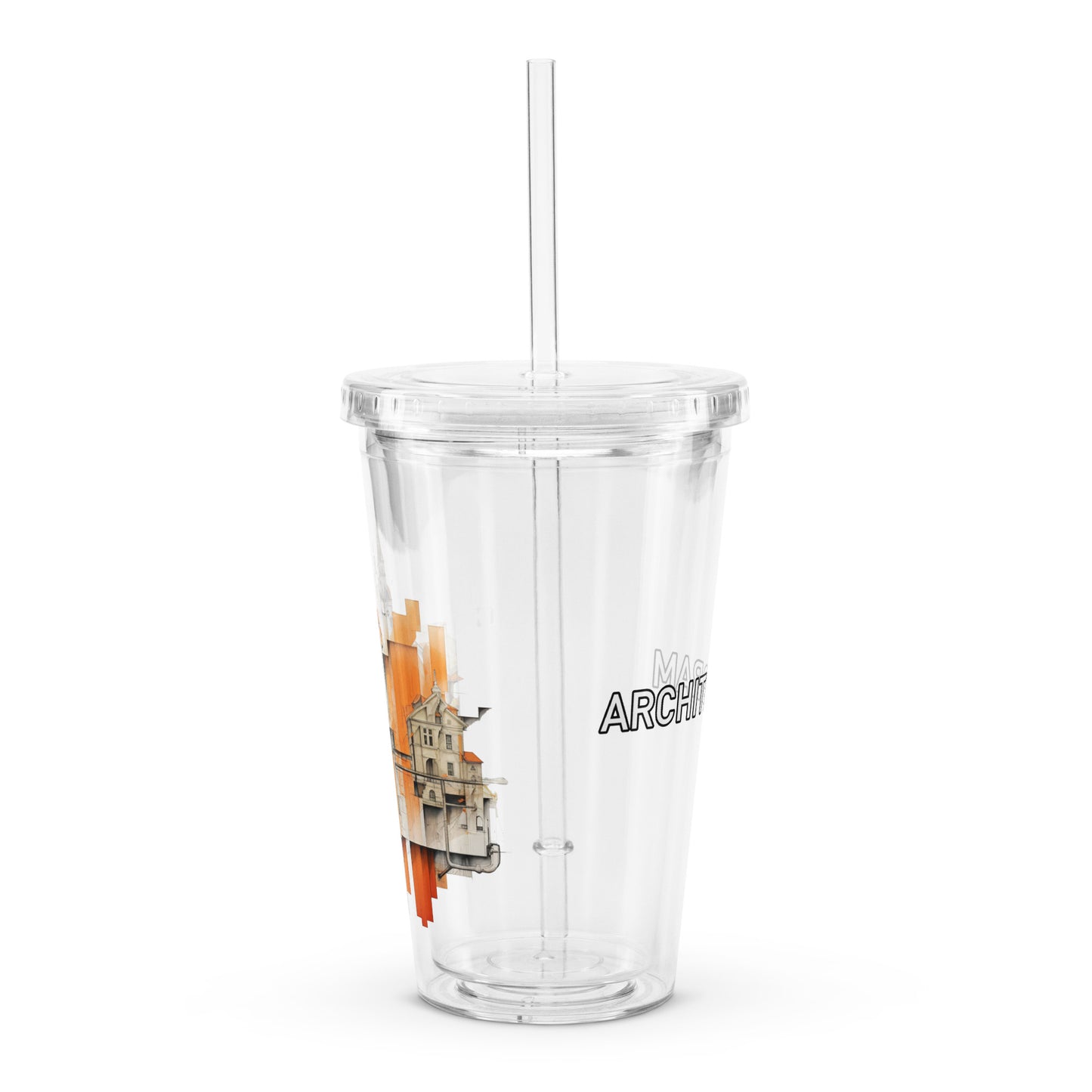 Clear plastic tumbler