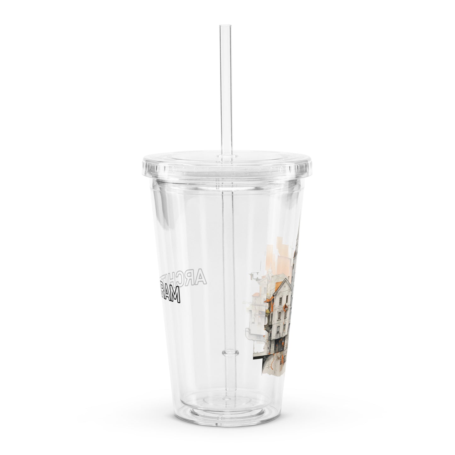 Clear plastic tumbler