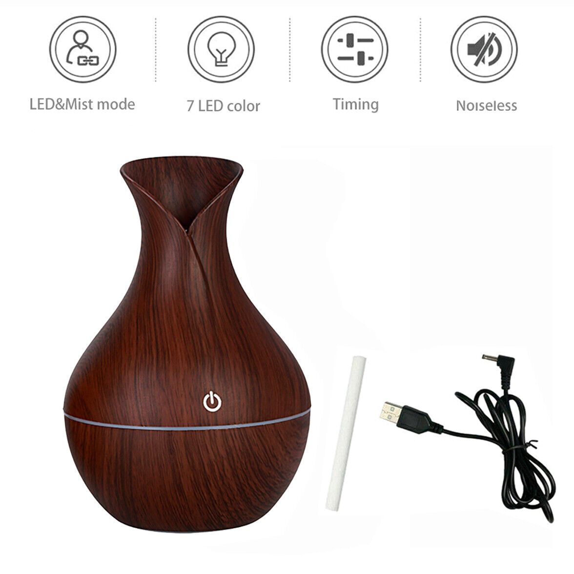 LED Ultrasonic Essential Oil Diffuser Humidifier with Color Changing Lights-4