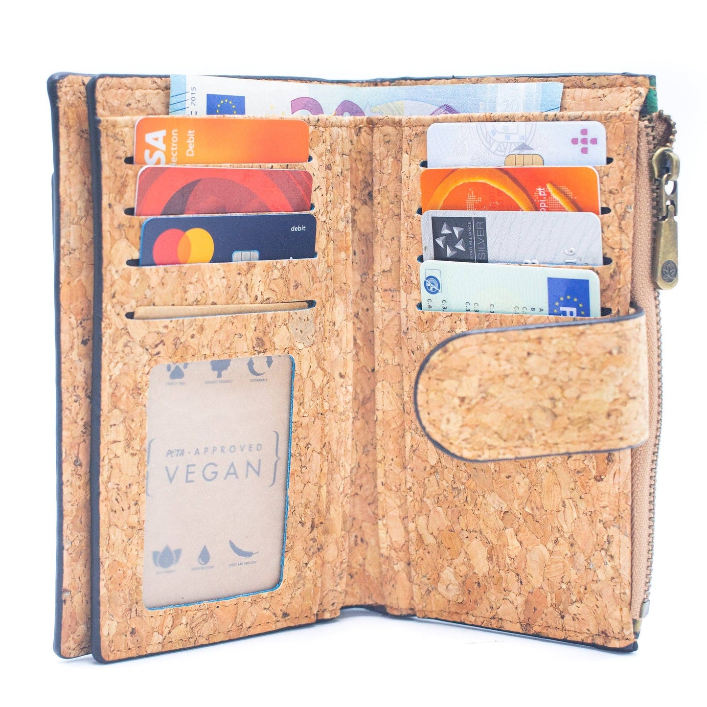 6 Pack Floral & Mosaic Cork Wallets Set Cork Accessories Gift Set