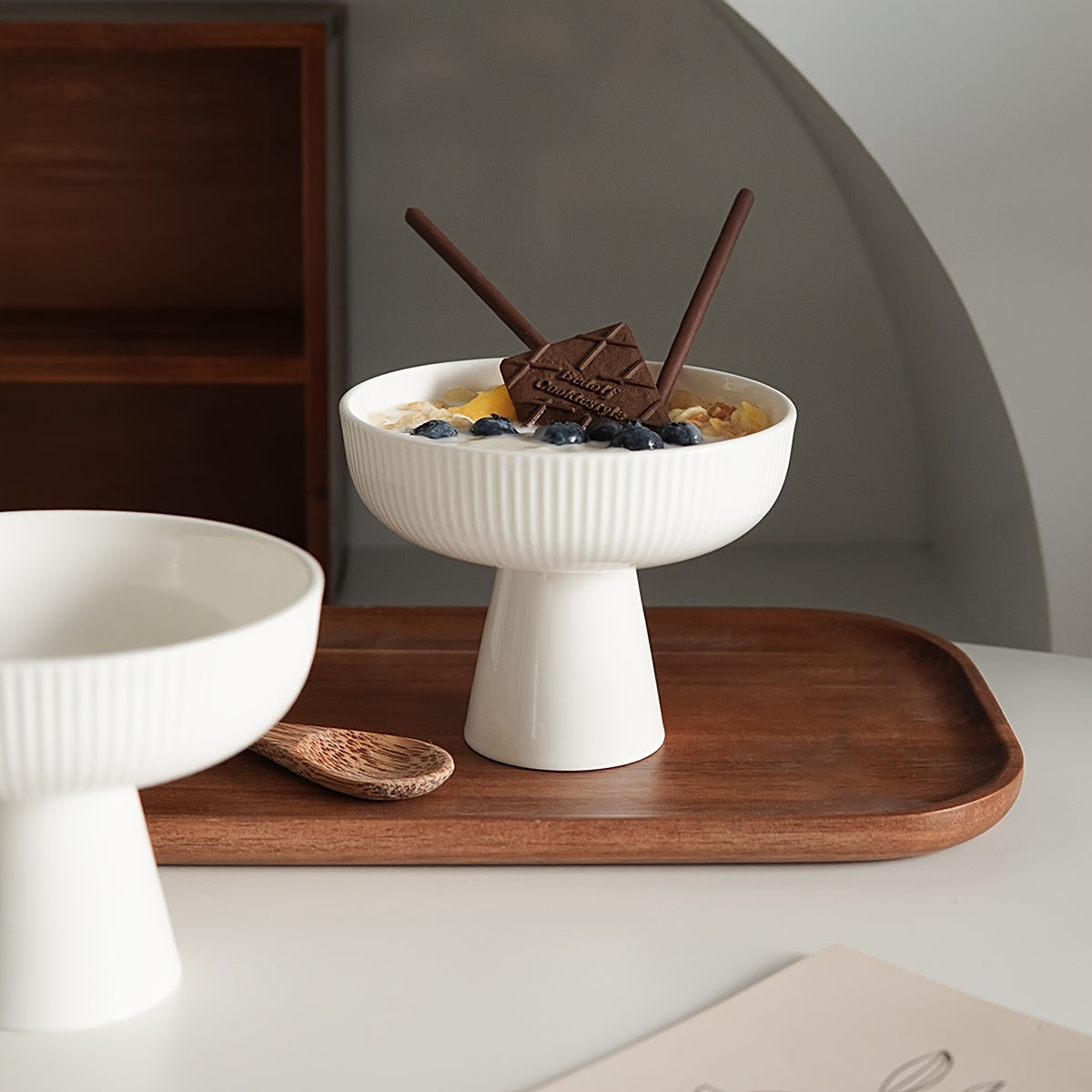 Handcrafted Ceramic Yogurt Bowl (1 Piece) – High-Leg Dessert & Breakfast Cup