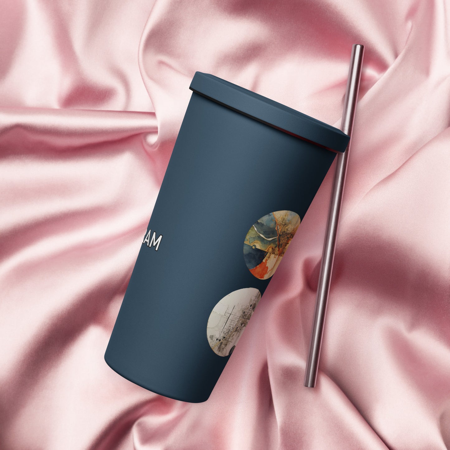 Vaso térmico con pajita