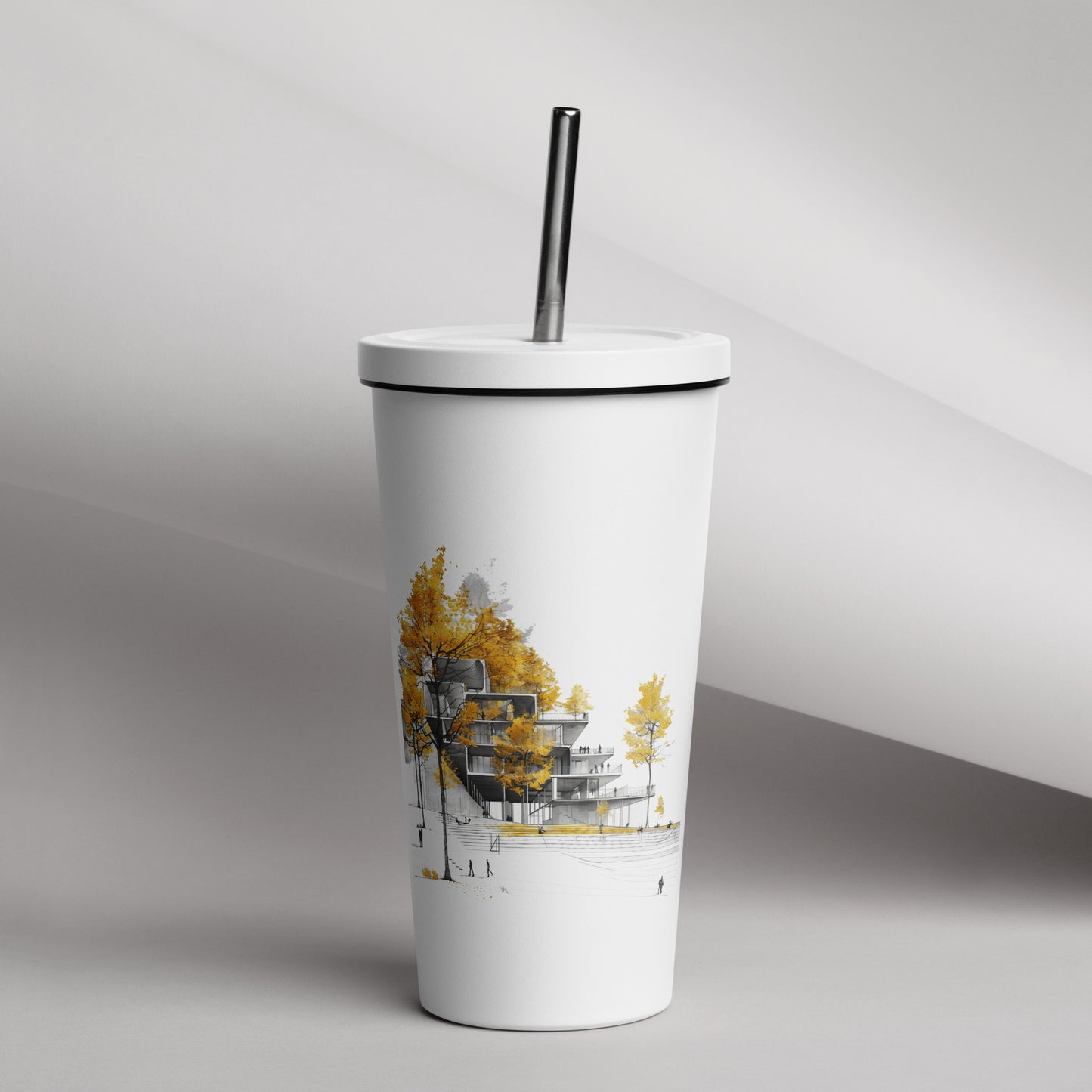 Vaso térmico TE con pajita