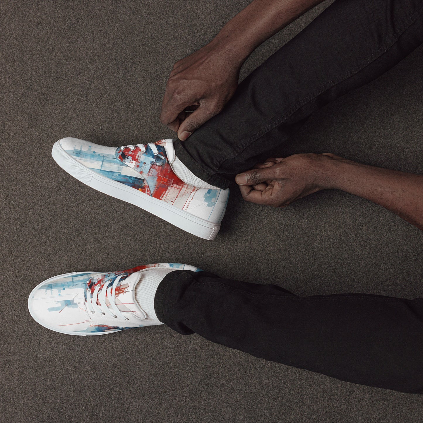 D-S Men’s lace-up canvas shoes