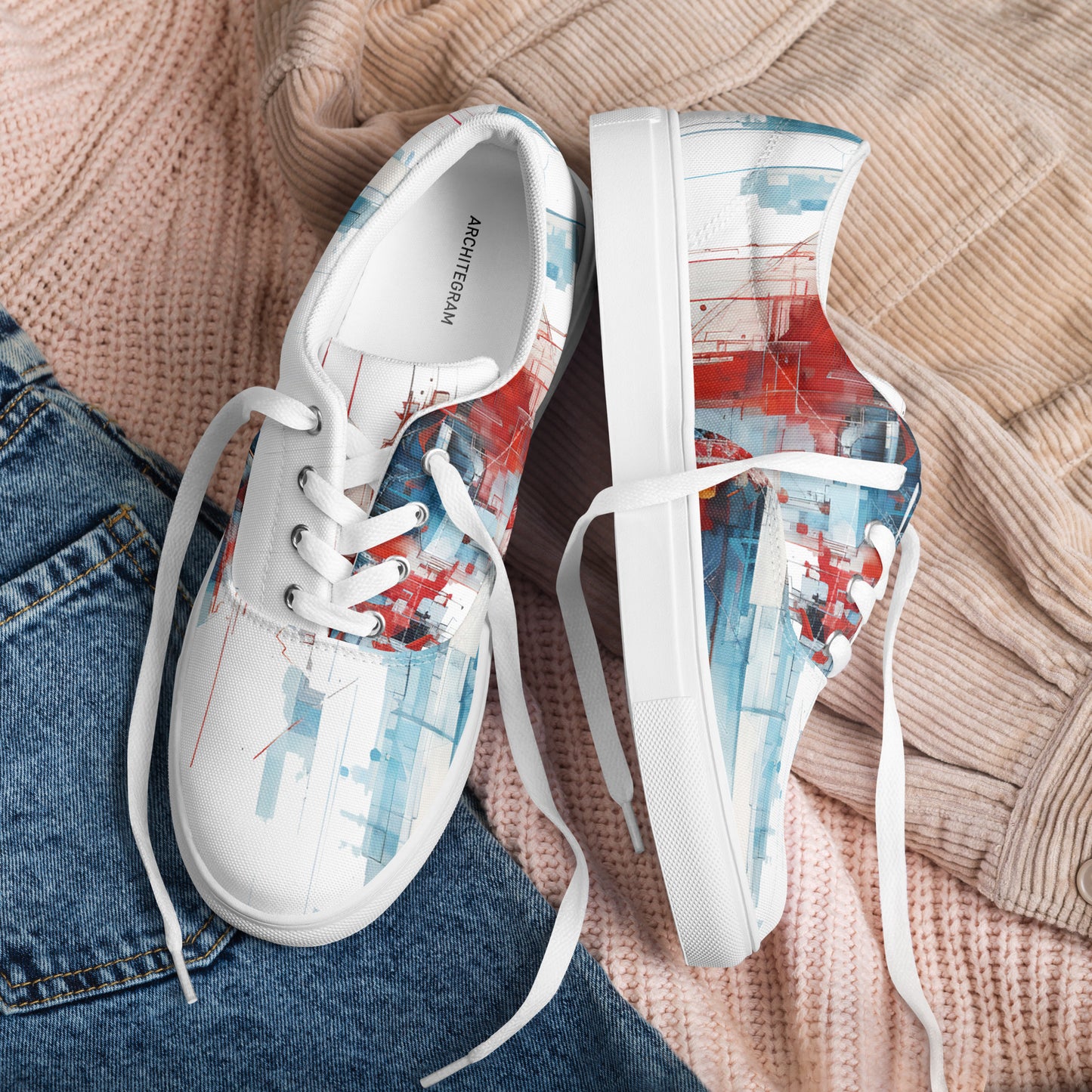 D-S Men’s lace-up canvas shoes