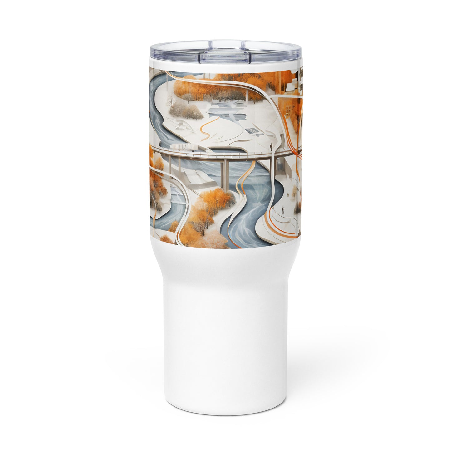 Travel mug with a handle