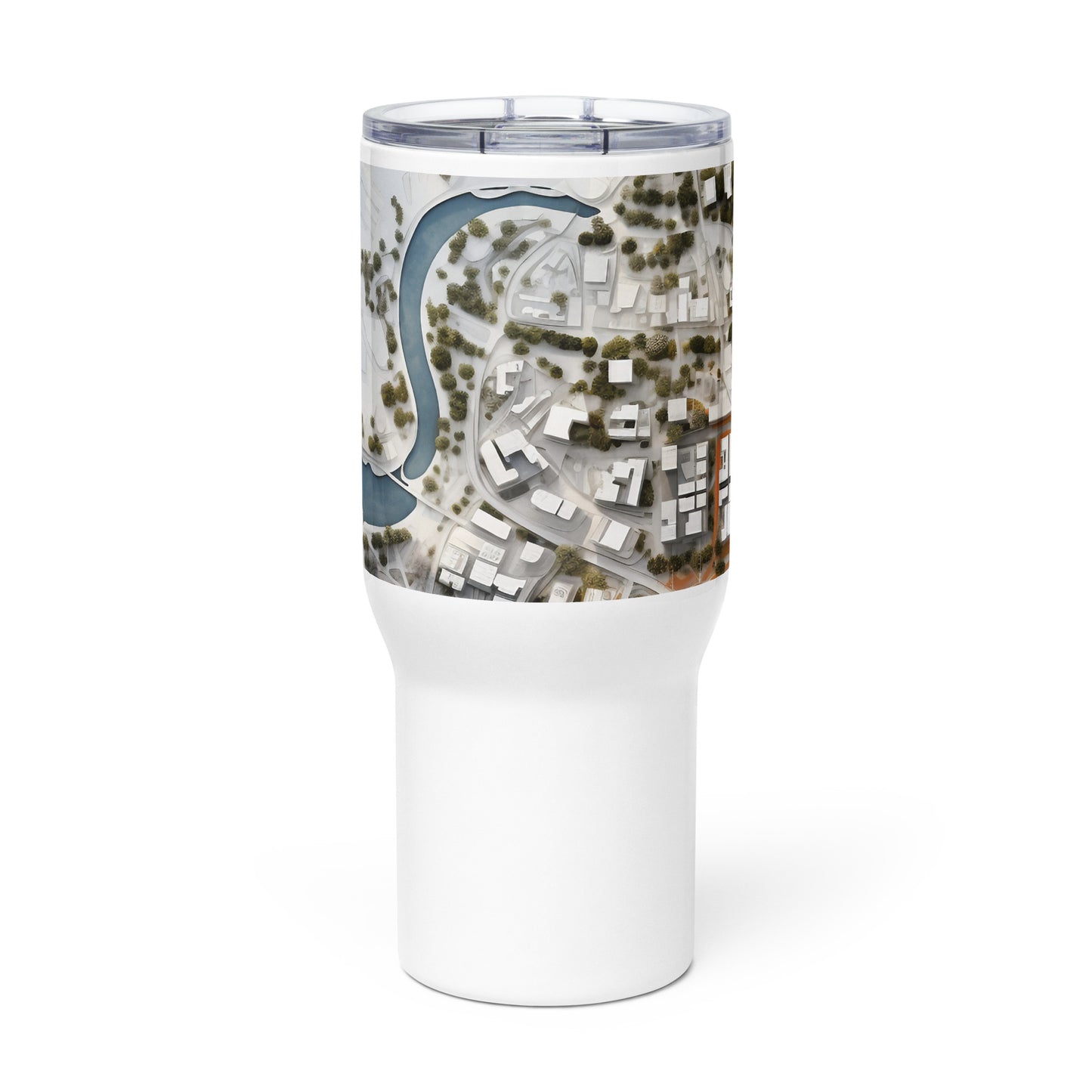 Travel mug with a handle