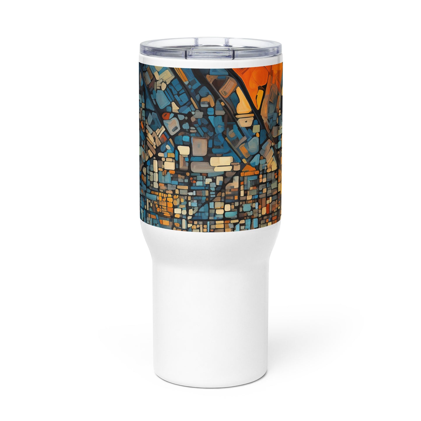 Travel mug with a handle