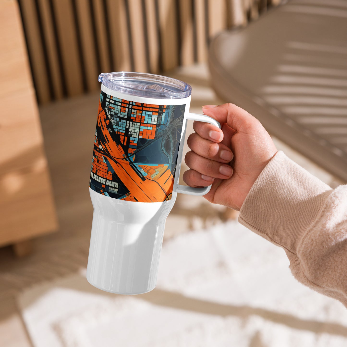 Taza de viaje con asa