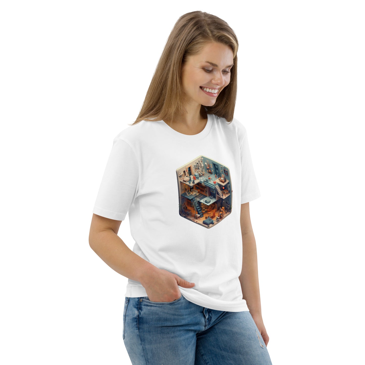 Camiseta unisex de algodón orgánico T-3D