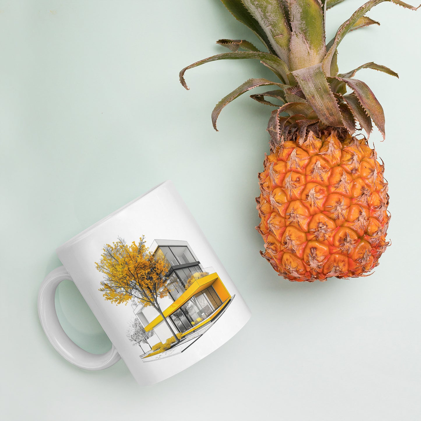 Taza TE blanca brillante