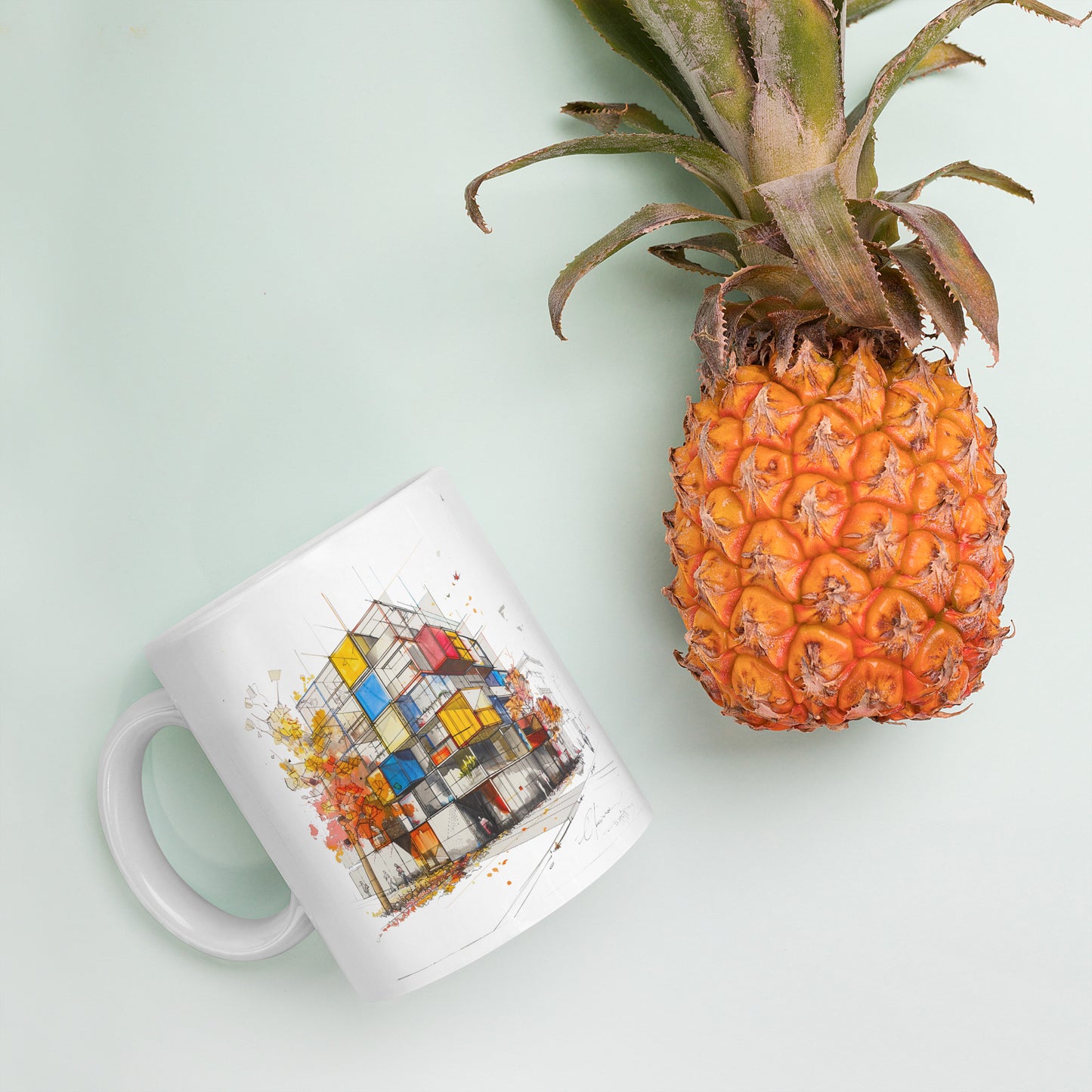 T-S White glossy mug