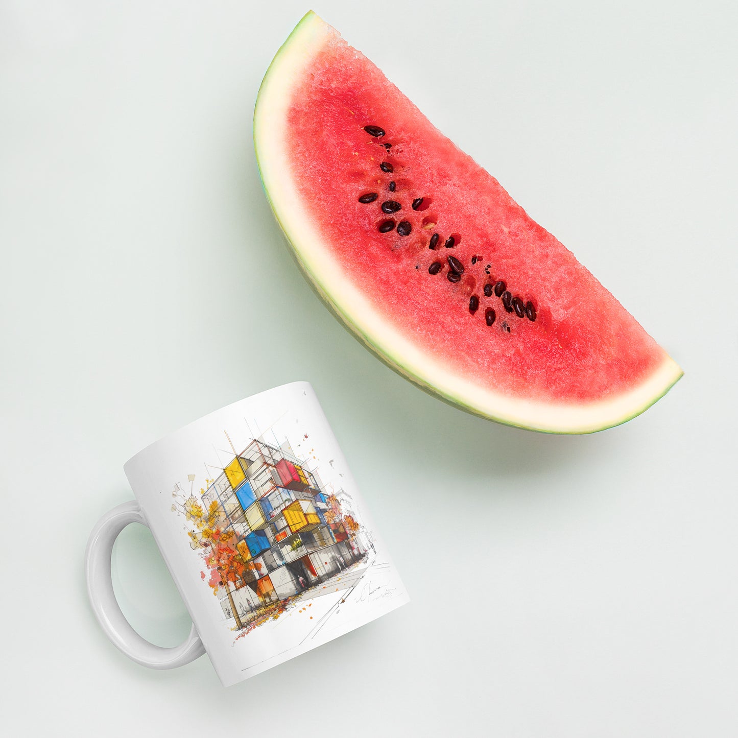 T-S White glossy mug