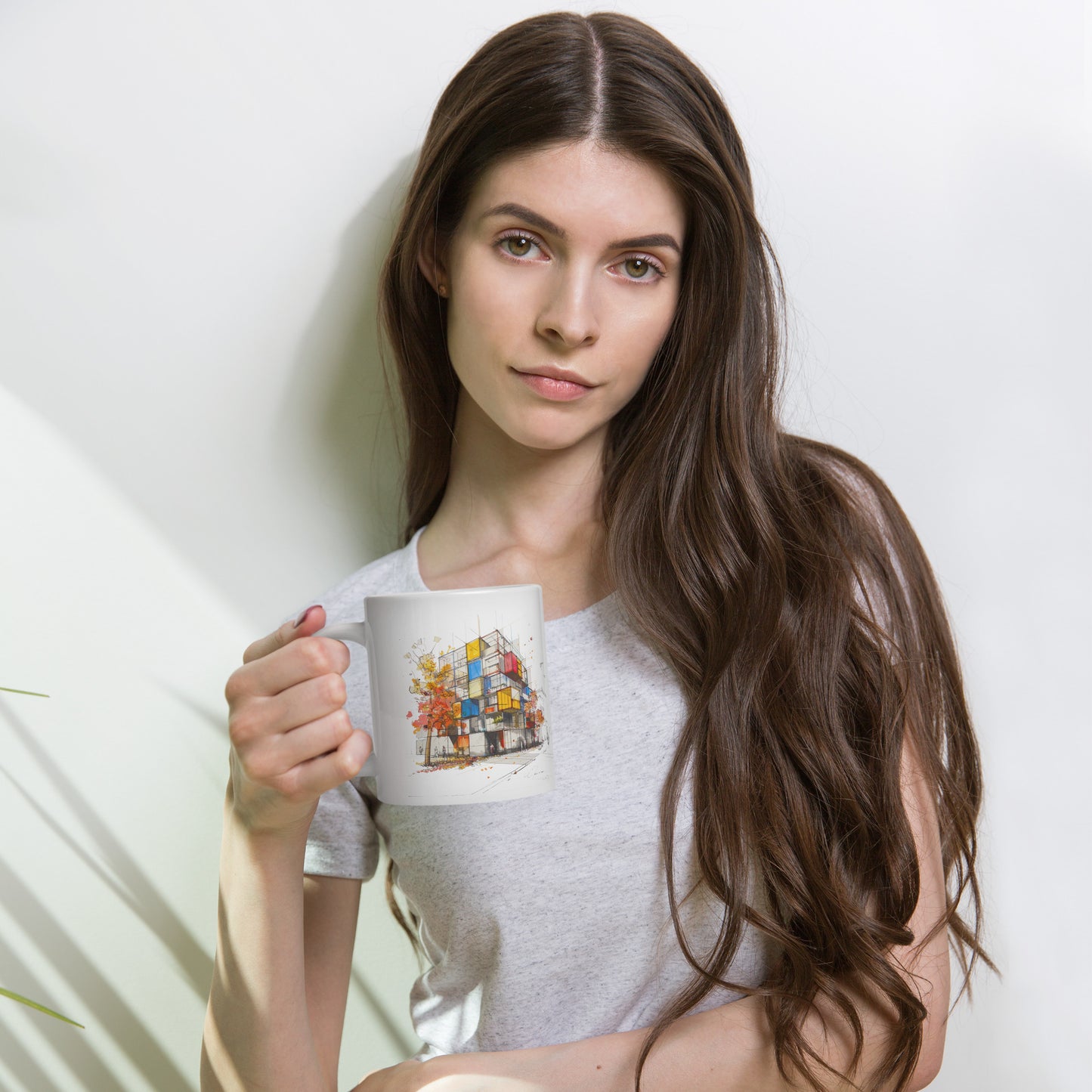 T-S White glossy mug