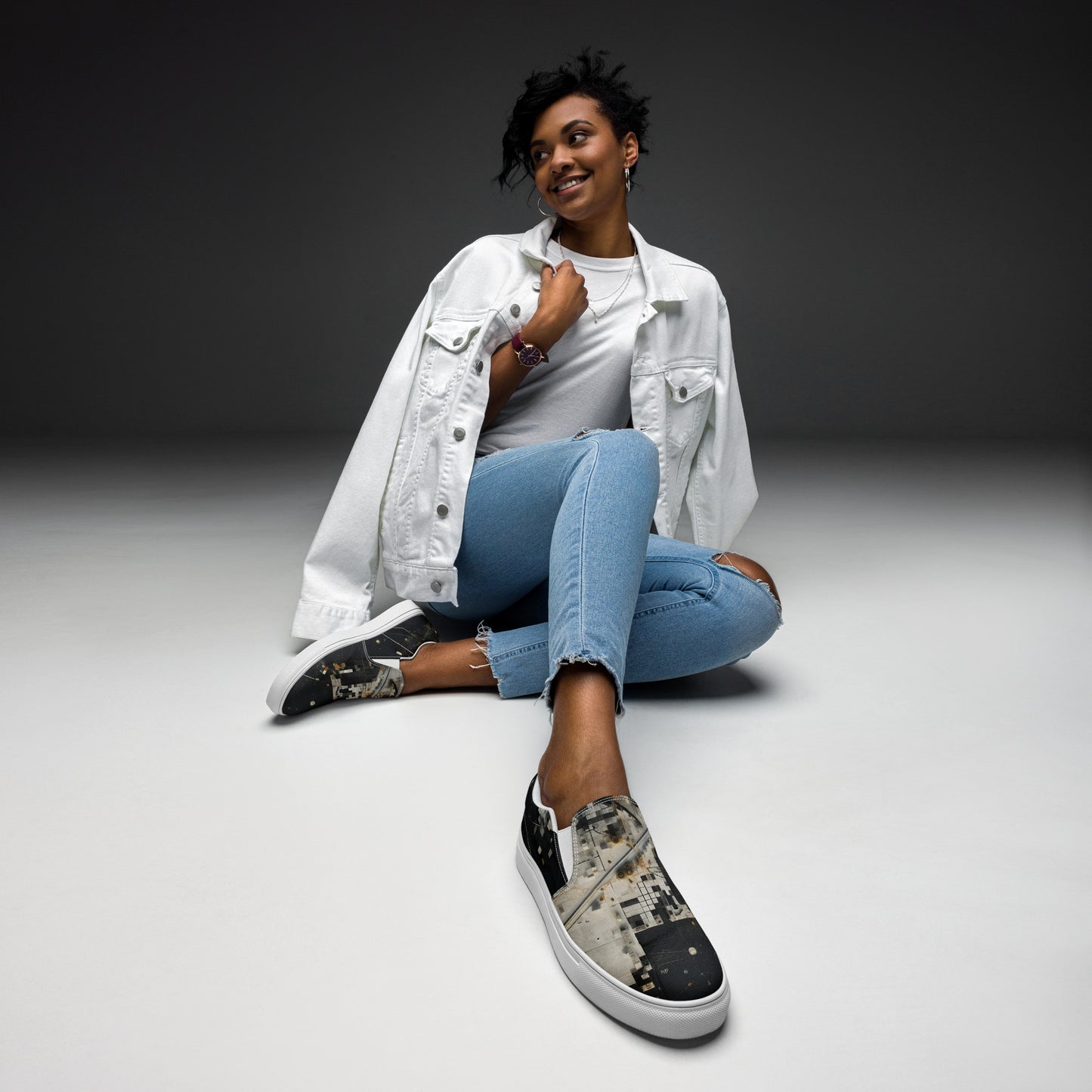 Zapatos de lona sin cordones para mujer