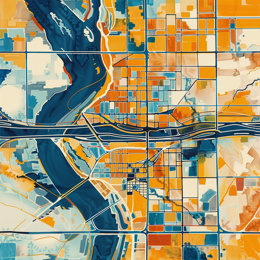 Abstract Phoenix City Map