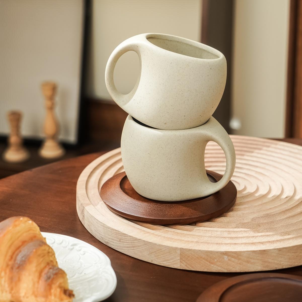 A Set of Ceramic Coffee Cups And Saucers for Home Use, Suitable for The Kitchen, Dining Room, And Living Room. Perfect As a Gift for Drinking Water, Tea, Cold Beverages, And Includes Insulated Mugs for Coffee, Milk, And Fruit