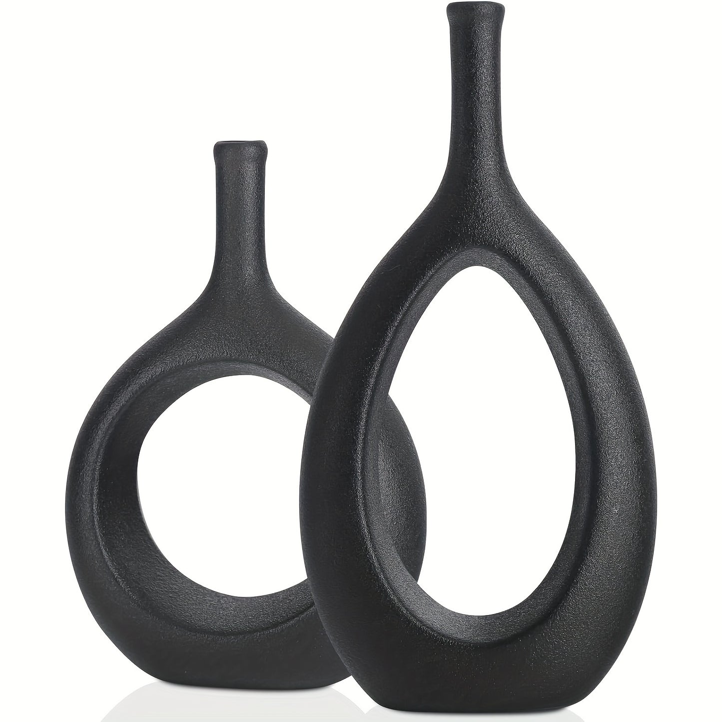 Set of 2 Ceramic Vases for Home Decor, Perfect for Flowers, Weddings, and Centerpieces - Ideal for Living Room, Kitchen, Bathroom, and Office Tables