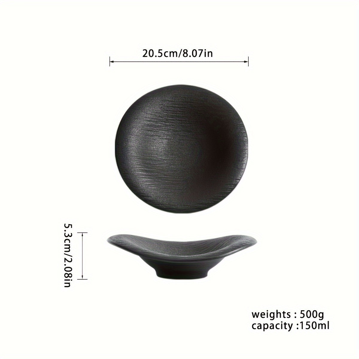 Modern Irregular Oval Plate (1 Piece) – Textured Ceramic Serving Plate