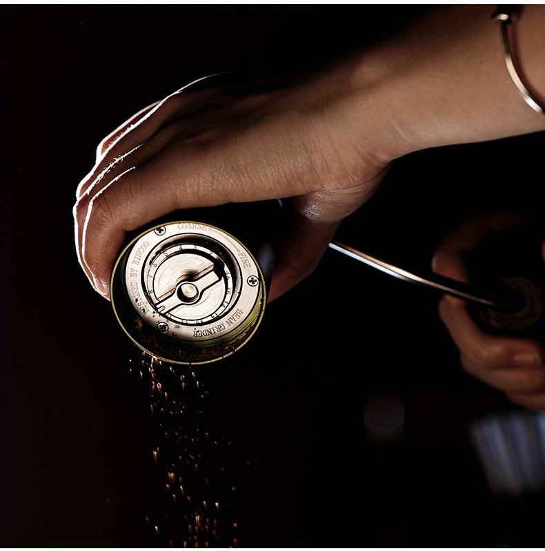 Bincoo Phantom Series Manual Coffee Grinder Featuring 6 Star Steel Burrs, a Portable Hand Crank Mill with Adjustable Grind Settings Suitable for Espresso, Pour Over, French Press, And Drip Coffee, Ideal for Home, Travel, Camp