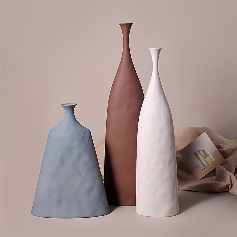 1pc Nordic Morandi Ceramic Vases - Simple Artistic Elements For Home Decoration And Flower Arrangements
