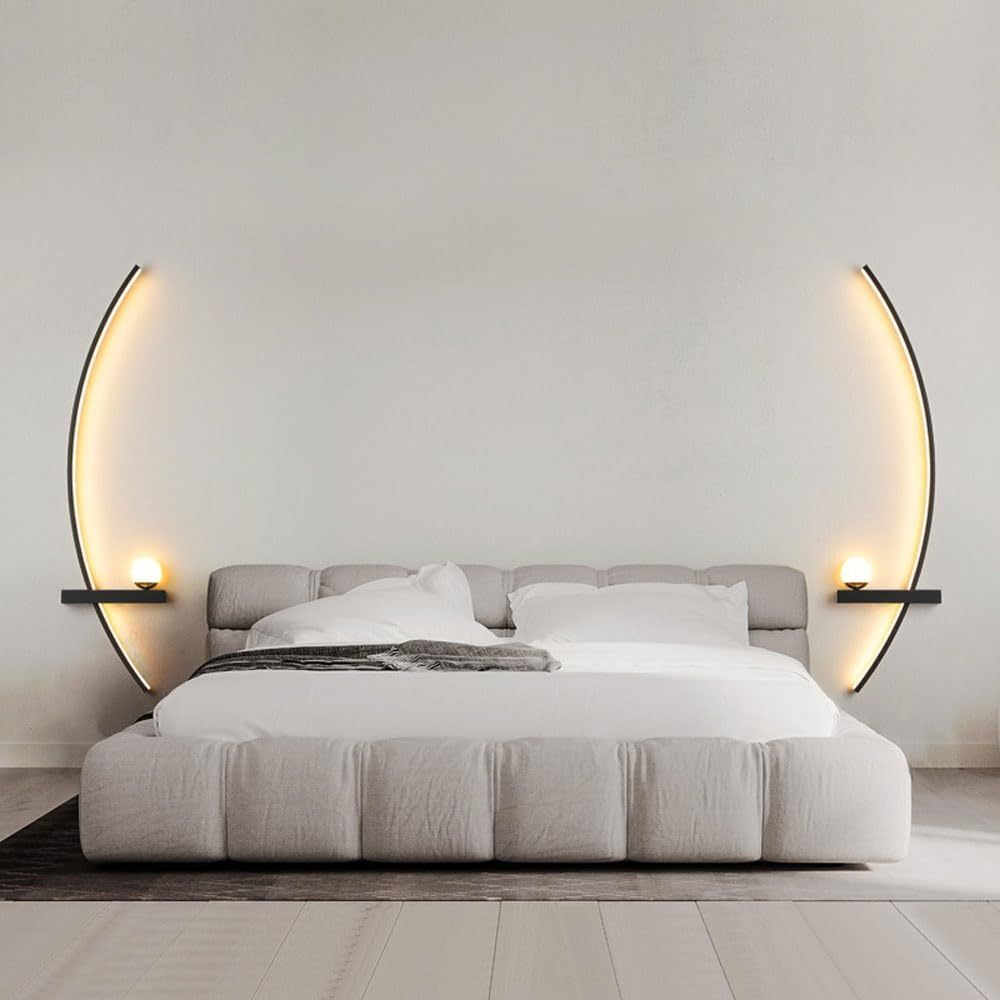 2pcs Bedroom Wall Lights, 31.5in LED Warm Light Wall Lamps for Bedroom, Modern Wall Sconces Set Of Two, Wall Sconces Wall Lights for Living Room Bedside Light(2pcs)