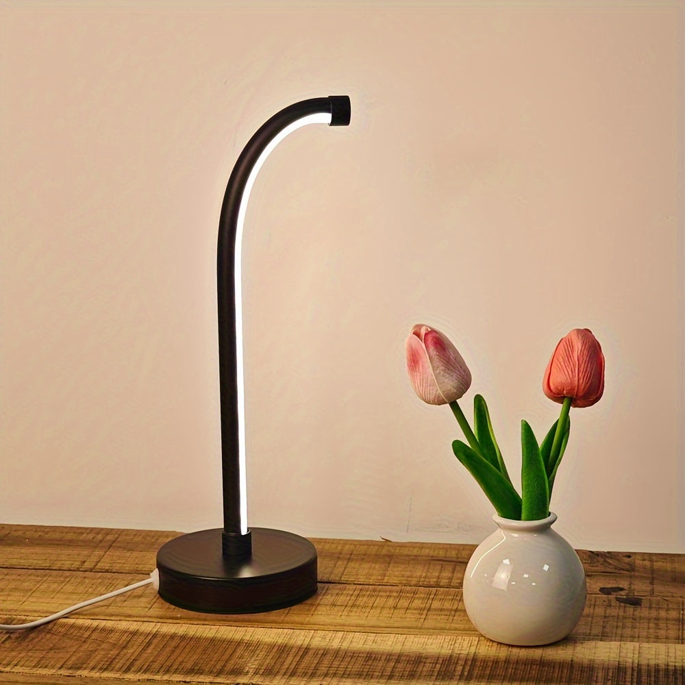 Modern Metal Desk Lamp with USB, Adjustable 3-Color Temperature, Dimmable Night Light for Bedroom, Study, and Dining Area Lamp For Bedroom Lamp Shades For Table Lamps