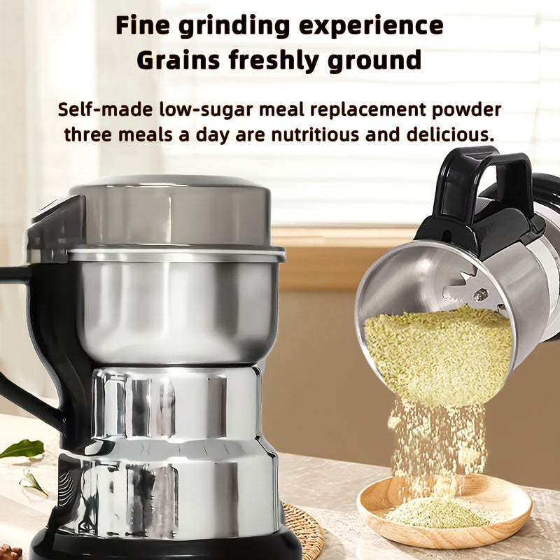 1pc Electric Coffee & Grain Grinder with High-Speed Motor (2500 RPM) & Heavy-Duty Stainless Steel - Fast Grinding for Espresso, Coffee Beans, Tea Nuggets, Spices - Suitable for Home Brewing, Modern Kitchen Appliance