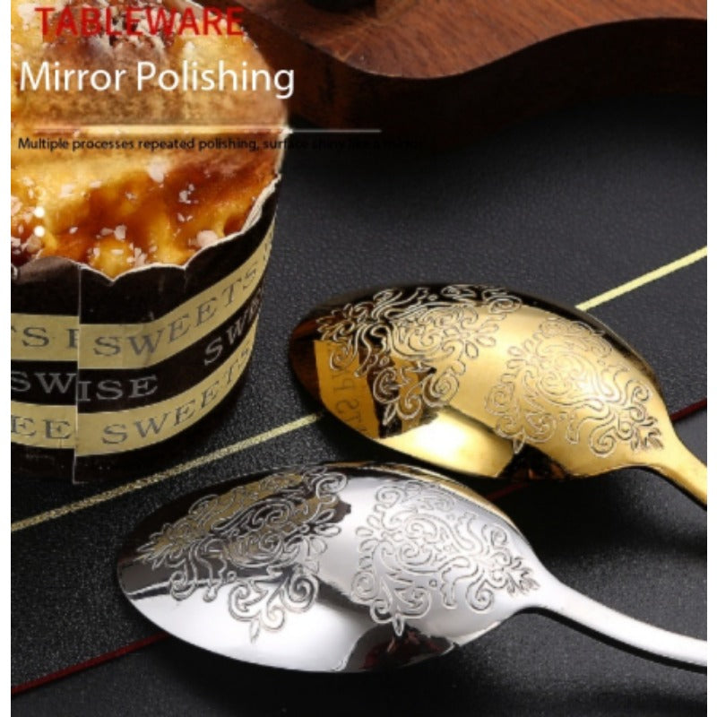 Stainless Steel Western Tableware | Four Main Pieces Steak Knife, Fork, Spoon Thickened Gift Set - 304 Stainless Steel