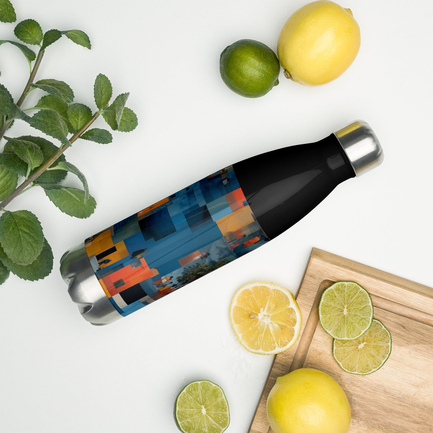 Tetrix Urban Collage – All-Over Print Stainless Steel Water Bottle