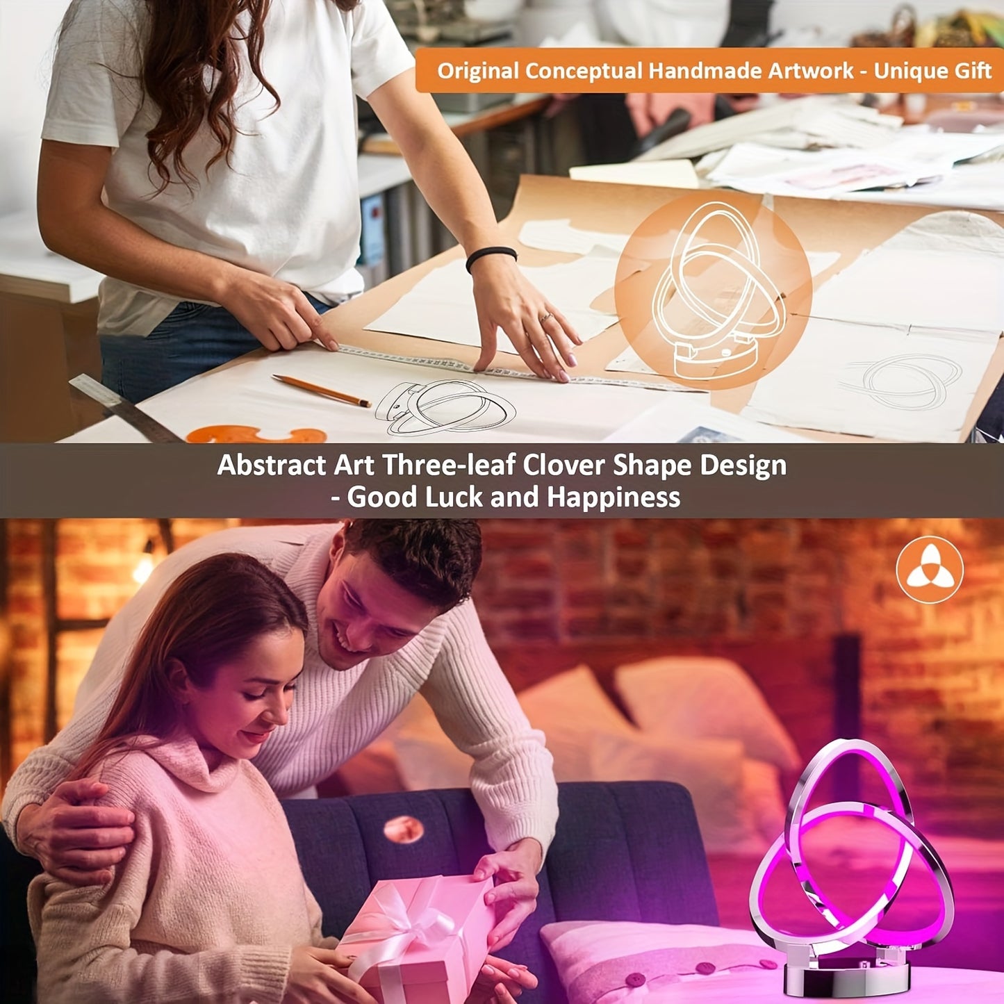 7-Color Modern Spiral Table Lamps, Touch Dimmable Bedside Lamp 10 Modes LED Spiral Table Lamp, Small Table Lamp for Living Room, Cool Lamps for Bedroom, Unique Nightstand Lamps for Ideal Gift