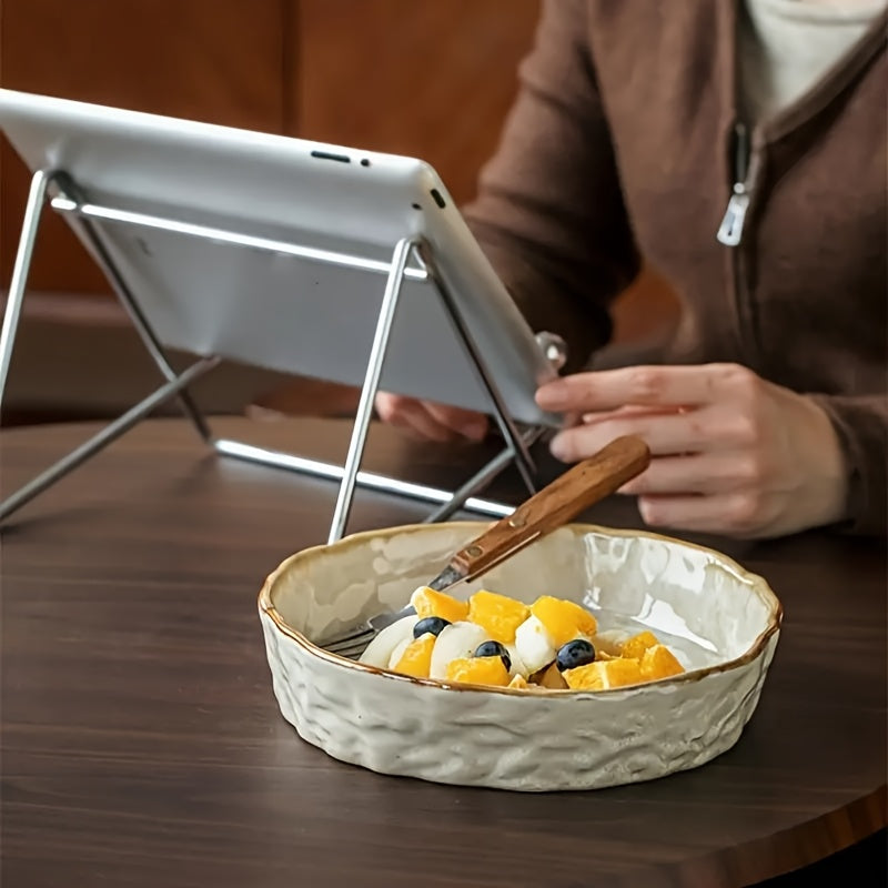 Handmade Water-Pattern Ceramic Bowl Set (2-Piece, 8") – Vintage Serving Plates