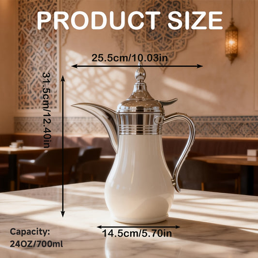 Middle Eastern Arabic Turkey-Inspired Stainless Steel Coffee Pot Dallah Pot Coffee Maker, Double-Wall Insulated Coffee Pot with Lid And Hand, Multiple Colors And Capacities Available for Women, Men, Guests, Best Gift Idea, Ki