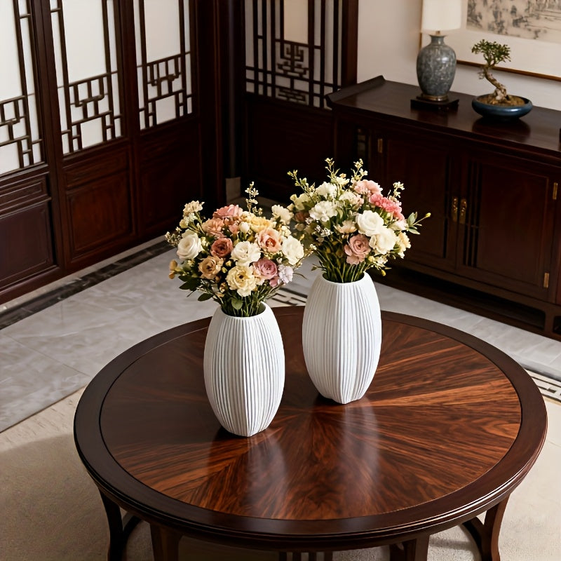 2pcs/Set Maltose-Shaped Vase Decorative Bottles, Bohemian Style, Round Striped Pattern, Suitable for Living Room, Bathroom, Exhibition Hall, Wedding And Other Occasions Decoration, Flower Arrangement Art Bottle, Perfect Holid