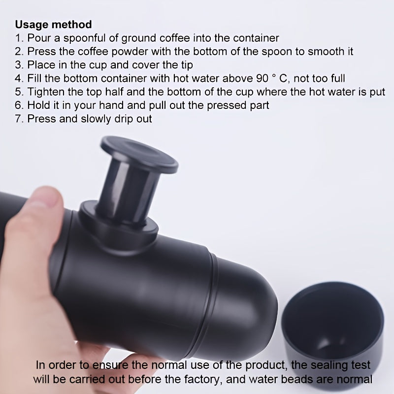 Portable Espresso Machine | Capsule Design, Easy to Carry, Travel Coffee Machine, Manual Operation, Easy to Clean, Plastic, Modern Style, <33.81oz Capacity, No Electricity Needed